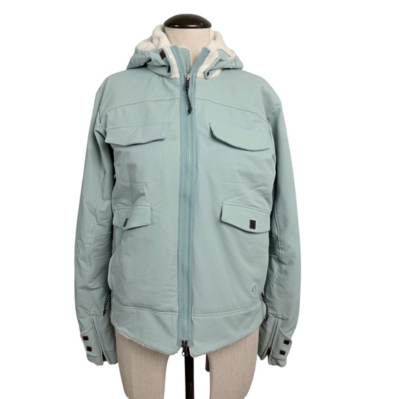 Mountain Hardwear Jackets & Blazers - Mountain Hardwear Womens Fleece Lined Softshell Hooded Jacket Seafoam Green M